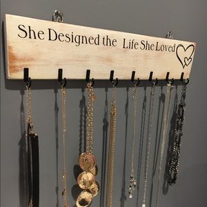 Custom jewelry holder “She designed the life she loved”